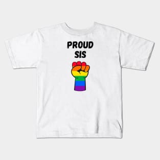 Proud Sis Rainbow Pride T Shirt Design Kids T-Shirt